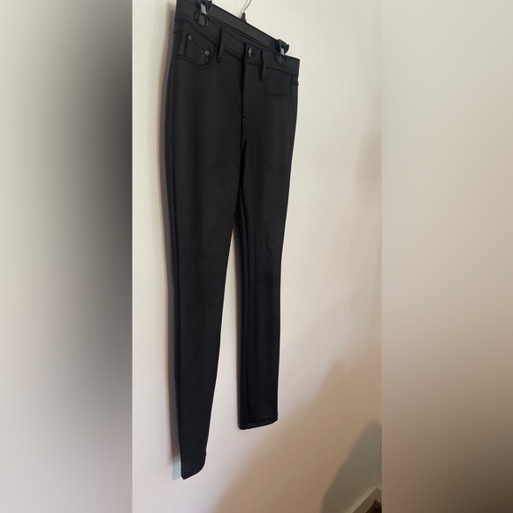 Express Black Faux Leather Leggings with Stretchy Fit - Picture 4 of 12